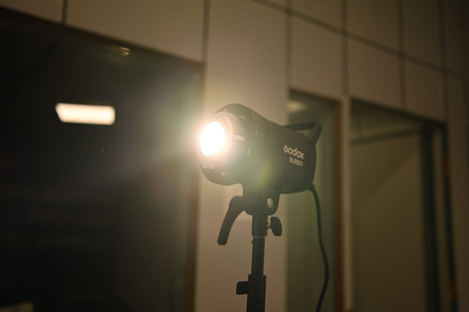 Professional LED studio light on a stand used by journalism and mass communication students at PES University